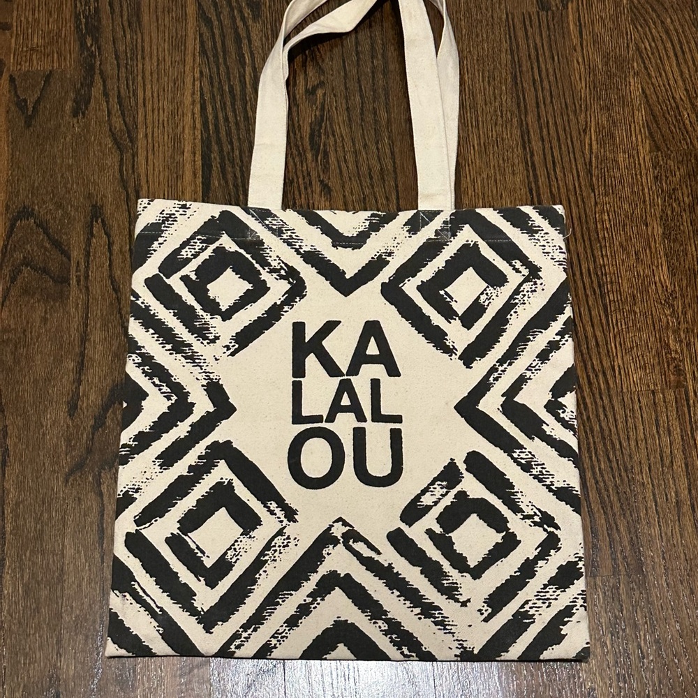 Kalalou Black and Cream Tote Bag